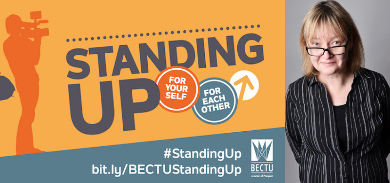 Jane Perry is BECTU's 'bully blocker' at this year's #StandingUp freelance roadshow