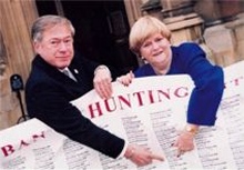 Tony Banks (well to the left of Ann Widdecombe above) an anti-hunt stalwart