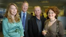 Picture of Laura Slater (PACT), Tudor Gates and Brian Kelly (BECTU), Natalie Hunter (Channel 4) at FT4 birthday party.