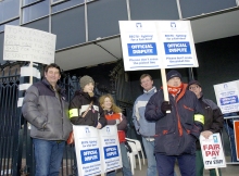 Pickets outside Granada Manchester today